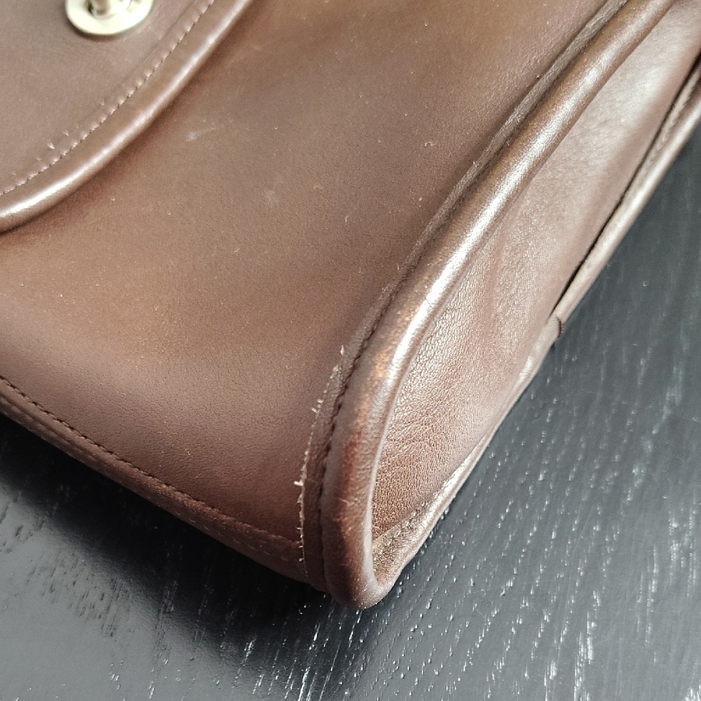 Vintage Coach 9049 Tango Leather Bag Mahogany Nickel Hardware Crossbody - Picture 7 of 15